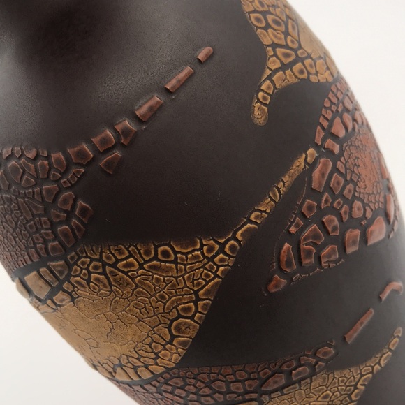 VTG/MCM Royal Haeger 10" Earth Wrap Pottery Vase Brown Crackle EX - Picture 7 of 9